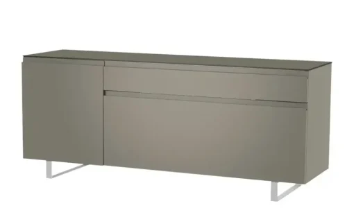 TV Board Nicolo Phono | Grau, matt, Kufen/ Alufarben