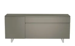 TV Board Nicolo Phono | Grau, matt, Kufen/ Alufarben