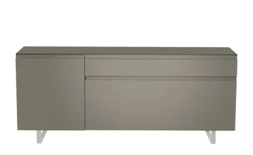 TV Board Nicolo Phono | Grau, matt, Kufen/ Alufarben