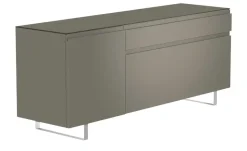 TV Board Nicolo Phono | Grau, matt, Kufen/ Alufarben