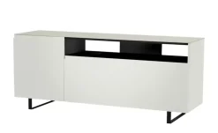 TV Board Nicolo Phono | Weiß, matt, Kufen/ Schwarz