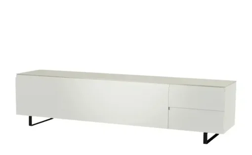 TV Board Nicolo Phono | Weiß, matt, Kufen/ Schwarz
