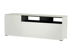 TV Board Nicolo Phono | Weiß, matt, Gleiter/ Schwarz