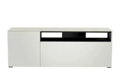 TV Board Nicolo Phono | Weiß, matt, Gleiter/ Schwarz