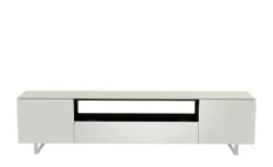 TV Board Nicolo Phono | Weiß, matt, Kufen/ Alufarben