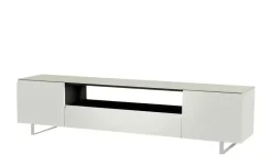 TV Board Nicolo Phono | Weiß, matt, Kufen/ Alufarben