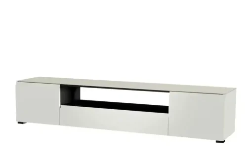 TV Board Nicolo Phono | Weiß, matt, Gleiter/ Schwarz