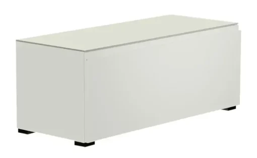 TV Board Nicolo Phono | Weiß, matt, Gleiter/ Schwarz