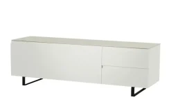 TV Board Nicolo Phono | Weiß, matt, Kufen/ Schwarz