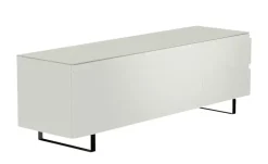 TV Board Nicolo Phono | Weiß, matt, Kufen/ Schwarz