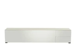 TV Board Nicolo Phono | Weiß, matt, Gleiter/ Schwarz