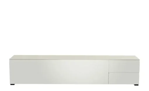 TV Board Nicolo Phono | Weiß, matt, Gleiter/ Schwarz