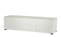 TV Board Nicolo Phono | Weiß, matt, Gleiter/ Schwarz