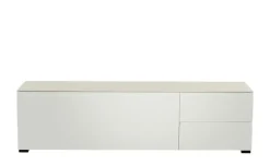 TV Board Nicolo Phono | Weiß, matt, Gleiter/ Schwarz