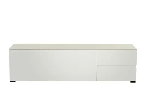 TV Board Nicolo Phono | Weiß, matt, Gleiter/ Schwarz