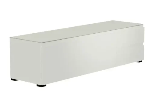 TV Board Nicolo Phono | Weiß, matt, Gleiter/ Schwarz