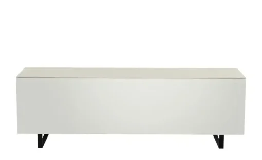 TV Board Nicolo Phono | Weiß, matt, Kufen/ Schwarz