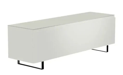 TV Board Nicolo Phono | Weiß, matt, Kufen/ Schwarz