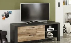 TV-Lowboard Dallas | Graphit, Eiche (Nachbildung)