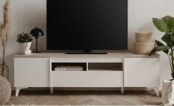 TV-Lowboard Dimarro | Weiß, Sand | Möbel Höffner
