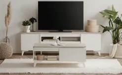 TV-Lowboard Dimarro | Weiß, Sand | Möbel Höffner