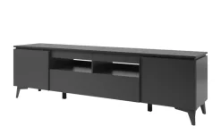 TV-Lowboard in Schieferstein-Optik Dimarro | Anthrazit, Steingrau