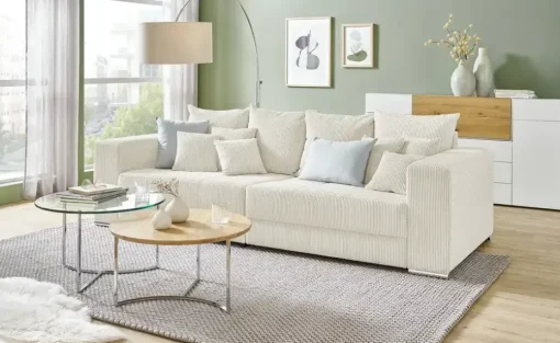 uno Bigsofa aus Cordstoff Ricardo | Creme | Höffner