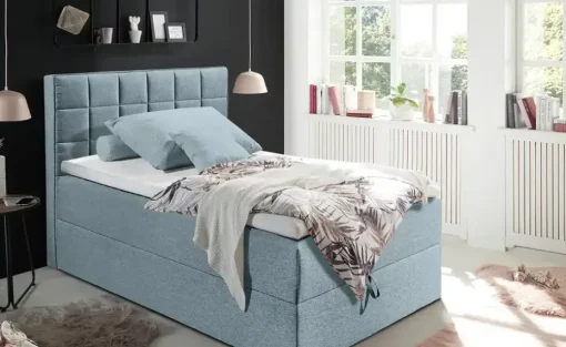 uno Boxbett mit Bettkasten Alaska  | Hellblau, 140 cm