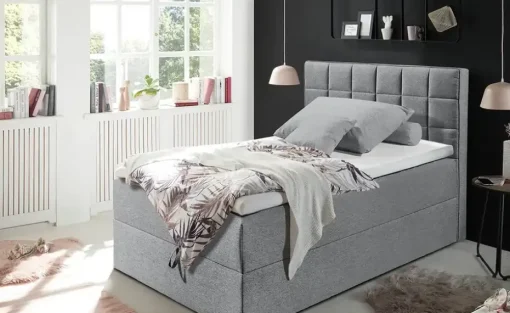 uno Boxbett mit Bettkasten Alaska  | Grau, 120 cm