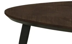uno Couchtisch 2er Set XL Dortmund | Mango (Nachbildung), Dunkelbraun, Marmoroptik, Schwarz