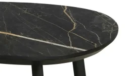 uno Couchtisch 2er-Set Dortmund | Mango (Nachbildung), Dunkelbraun, Marmoroptik, Schwarz