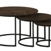 uno Couchtisch 3er-Set Dover | Mango (Nachbildung), Dunkelbraun