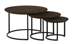 uno Couchtisch 3er-Set Dover | Mango (Nachbildung), Dunkelbraun