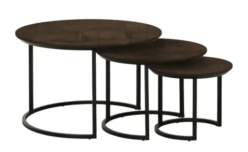uno Couchtisch 3er-Set Dover | Mango (Nachbildung), Dunkelbraun
