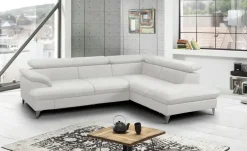 uno Ecksofa aus Kunstleder David | Hellgrau, rechts