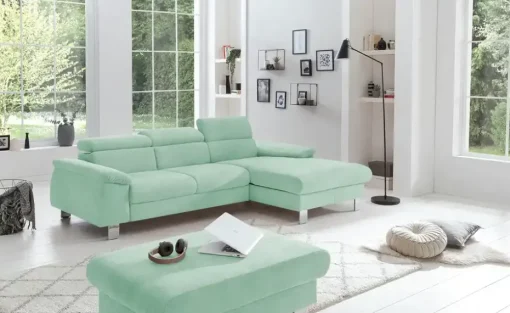 uno Ecksofa aus Velours Micky | Türkis, rechts