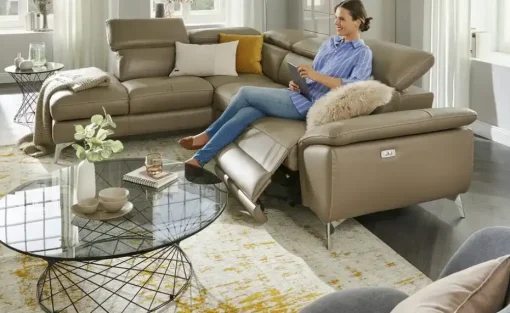 uno Ecksofa mit elektrischer Relaxfunktion Danae | links