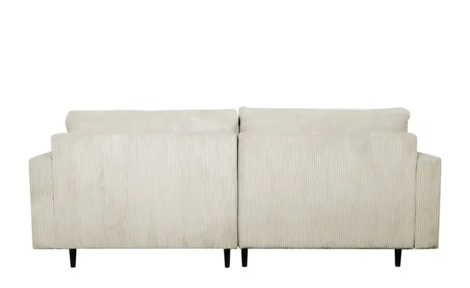 uno Ecksofa trendiger Cordstoff Livorno | Creme, ohne
