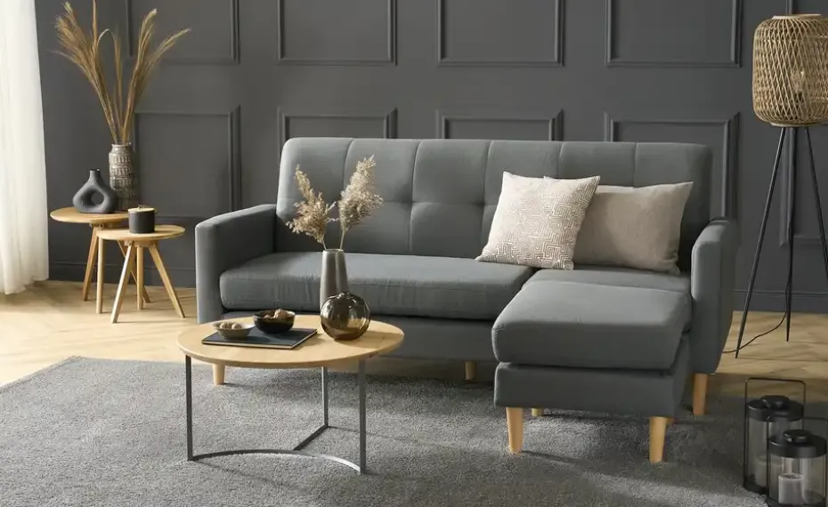 uno Ecksofa variabler Hocker Halvar | Dunkelgrau