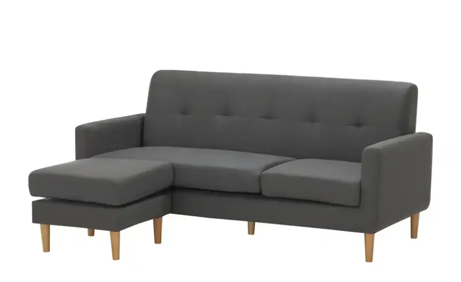 uno Ecksofa variabler Hocker Halvar | Dunkelgrau