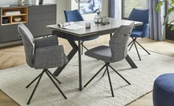 uno Esszimmerstuhl  drehbar Gundis | Blau, Griff, Drehfunktion, Armlehne