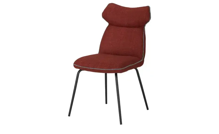 uno Esszimmerstuhl mit Metallgestell Denver | Bordeauxrot, ohne