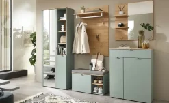 uno Garderobenbank Turin | Grün, Eiche Artisan (Nachbildung)