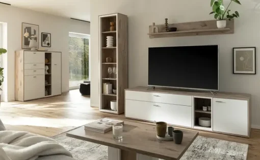 uno Highboard Santerno | Kabeldurchlass/Kabelkanal, Schubkastendämpfer, Türdämpfer