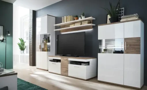 uno Highboard Zypern | Glaseinsatz links, ohne