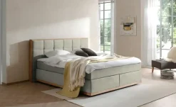 uno Massivholz-Boxspringbett Luca | Beige, 180 cm