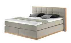 uno Massivholz-Boxspringbett Luca | Beige, 180 cm