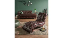 uno Recamiere Chesterfield | Dunkelbraun | Höffner