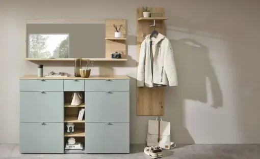uno Schuhkommode Turin | Grün, Eiche Artisan (Nachbildung)