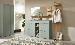uno Schuhkommode Turin | Grün, Eiche Artisan (Nachbildung)